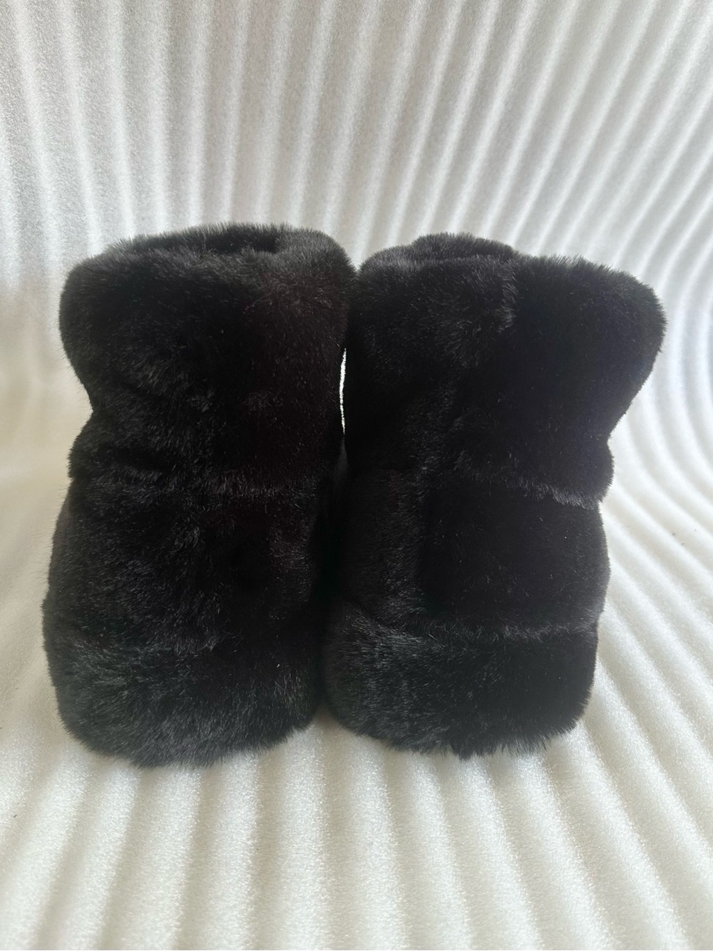 Black Faux Fur Cozy Slipper Boots - Picture 2 of 5